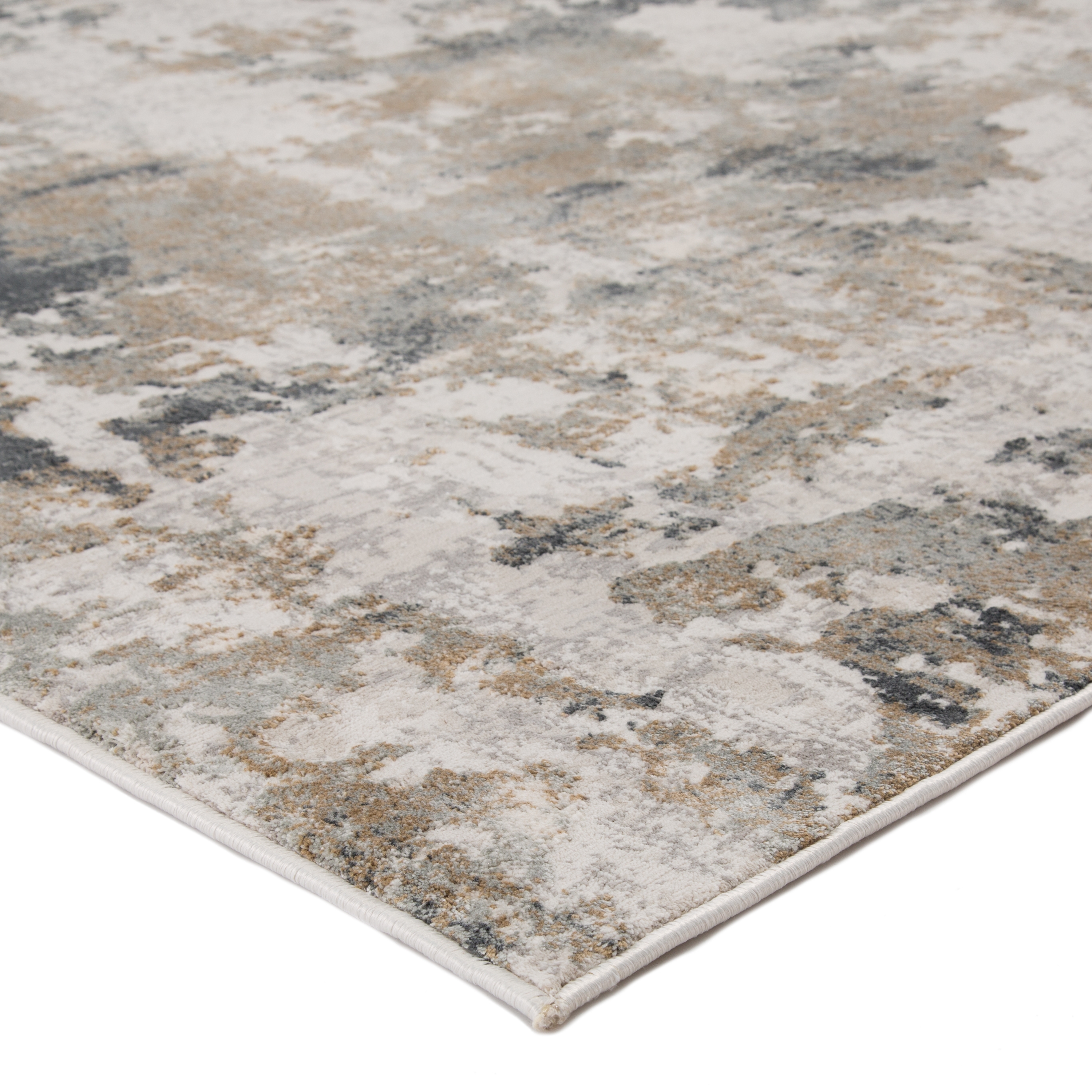 Lynne Abstract White/ Gray Area Rug (7'6" X 9'6") - Image 1