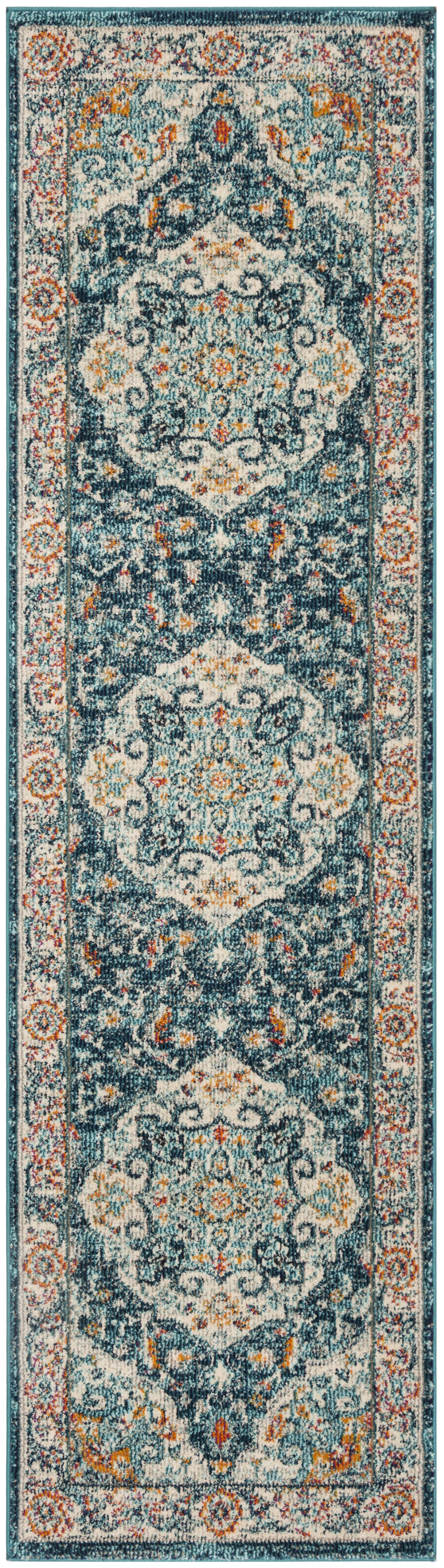 Arlo Home Woven Area Rug, PHX154M, Ivory/Blue,  2' 3" X 8' - Image 0