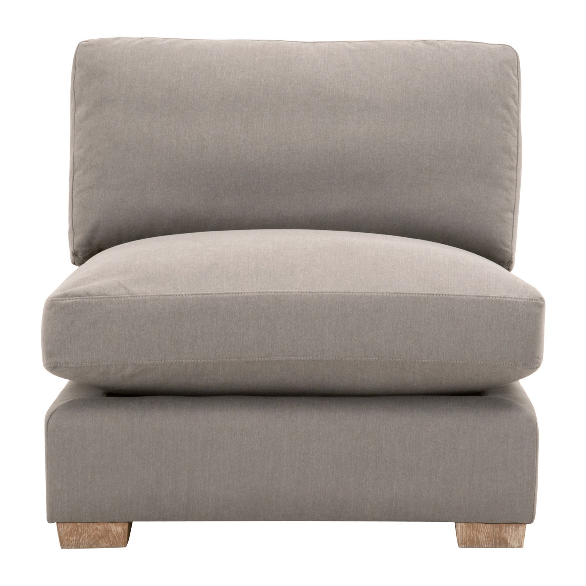 Hayden Modular Taper 1-Seat Armless Sofa Chair, LiveSmart Peyton-Slate, Natural Gray Oak - Image 0