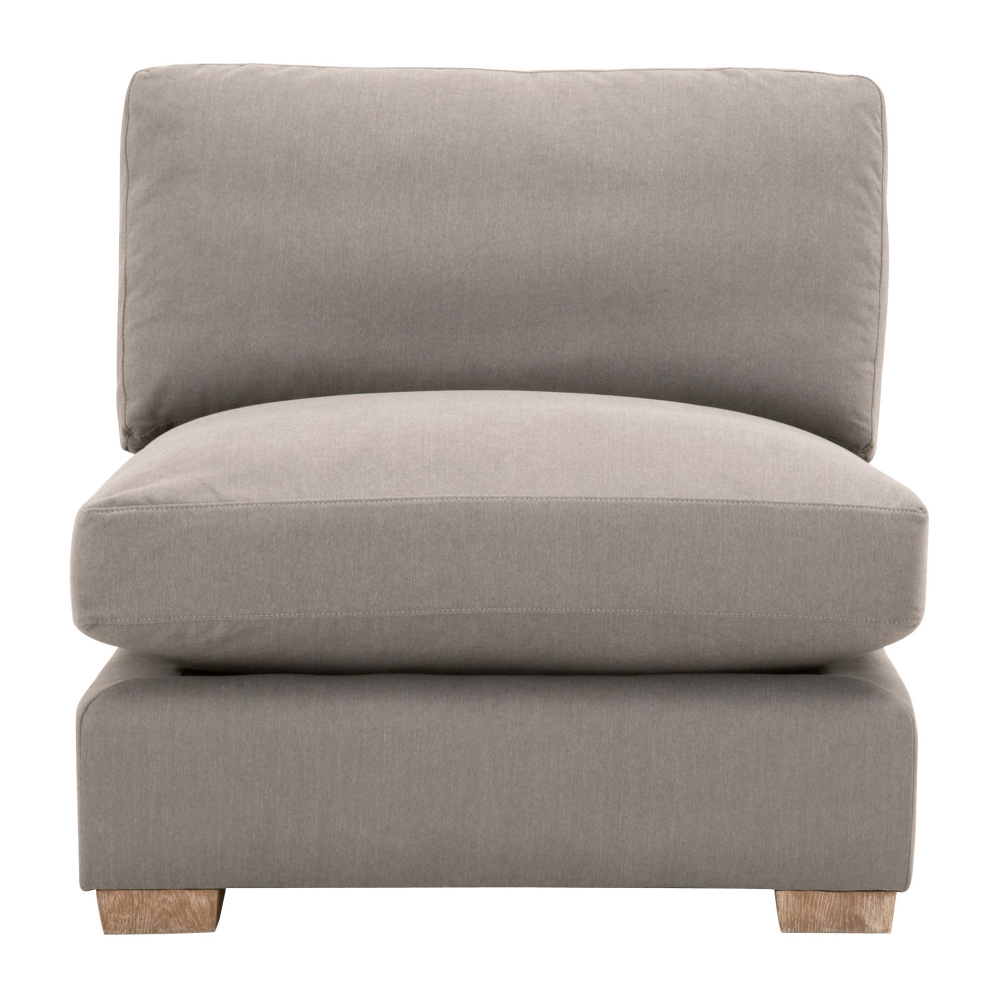 Hayden Modular Taper 1-Seat Armless Sofa Chair, LiveSmart Peyton-Slate, Natural Gray Oak - Image 0