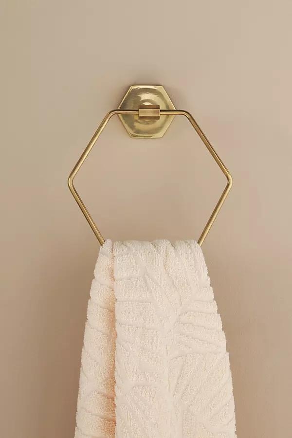 Hexagon Towel Ring By Anthropologie in Brown - Image 0