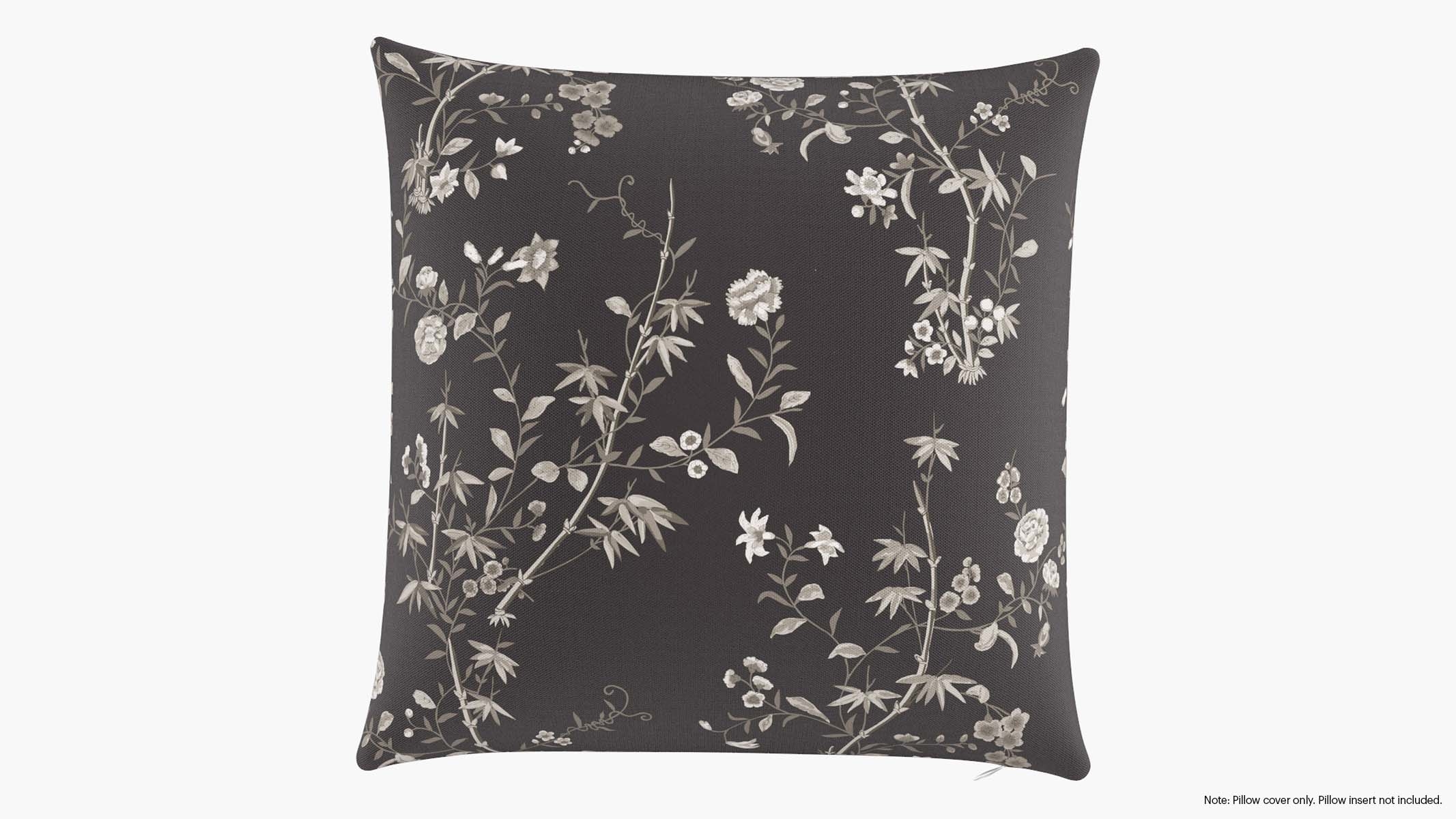 Throw Pillow Cover 22", Black Bamboo Garden, 22" x 22" - Image 0