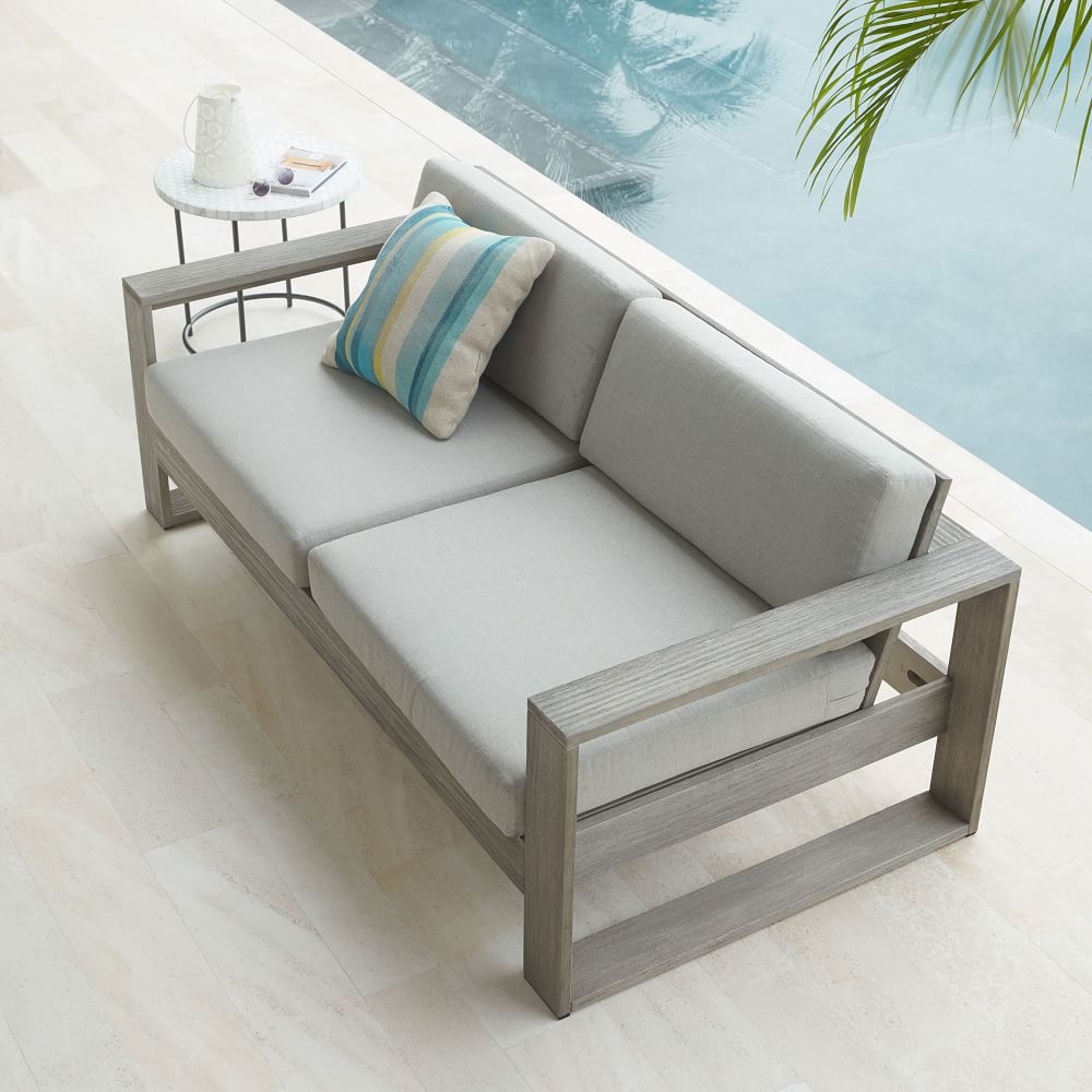 Portside Outdoor 65 in Loveseat, Driftwood - Image 2