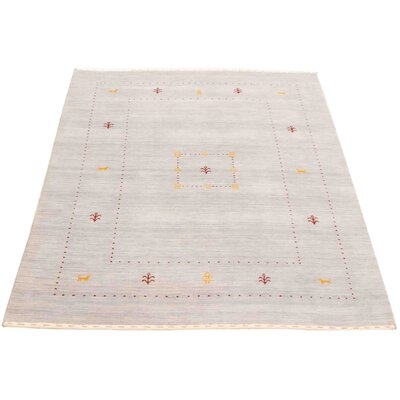 One-of-a-Kind Jileen Hand-Knotted New Age 5'0" X 7'0" Wool Area Rug in Light Grey - Image 0