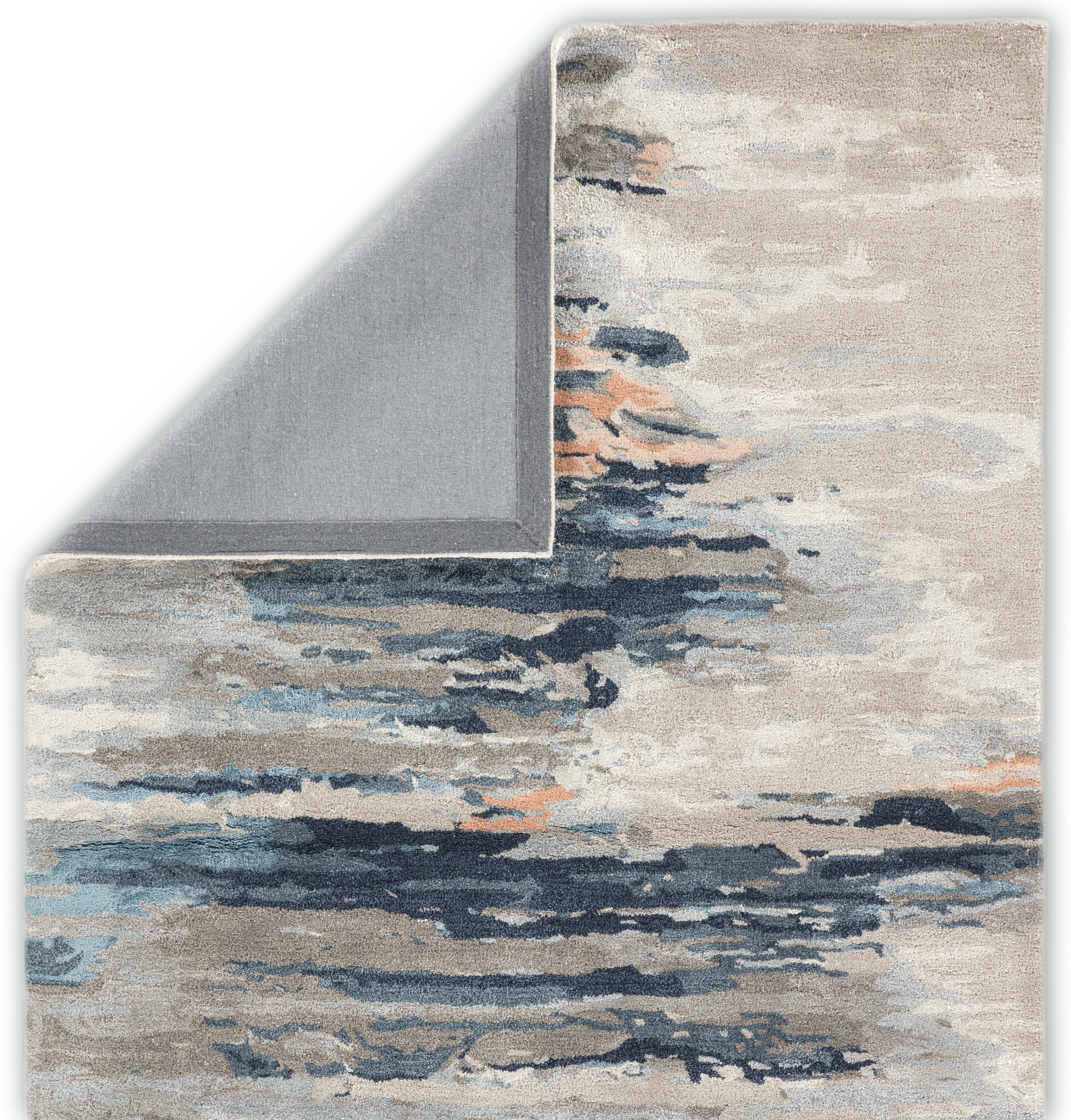 Ryenn Handmade Abstract Blue/ Pink Area Rug (2'X3') - Image 2