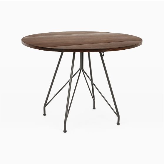 OPEN BOX: Jules Expandable Dining Table, Round, 42", Walnut - Image 0