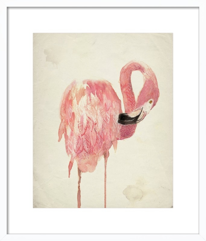 Watercolor Flamingo by Michelle Tavares for Artfully Walls - Image 0