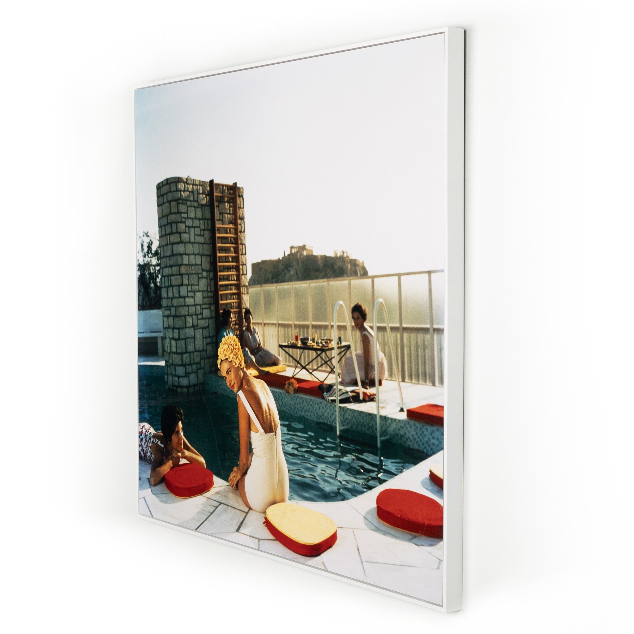 Penthouse Pool by Slim Aarons - White Maple Floater - Image 1