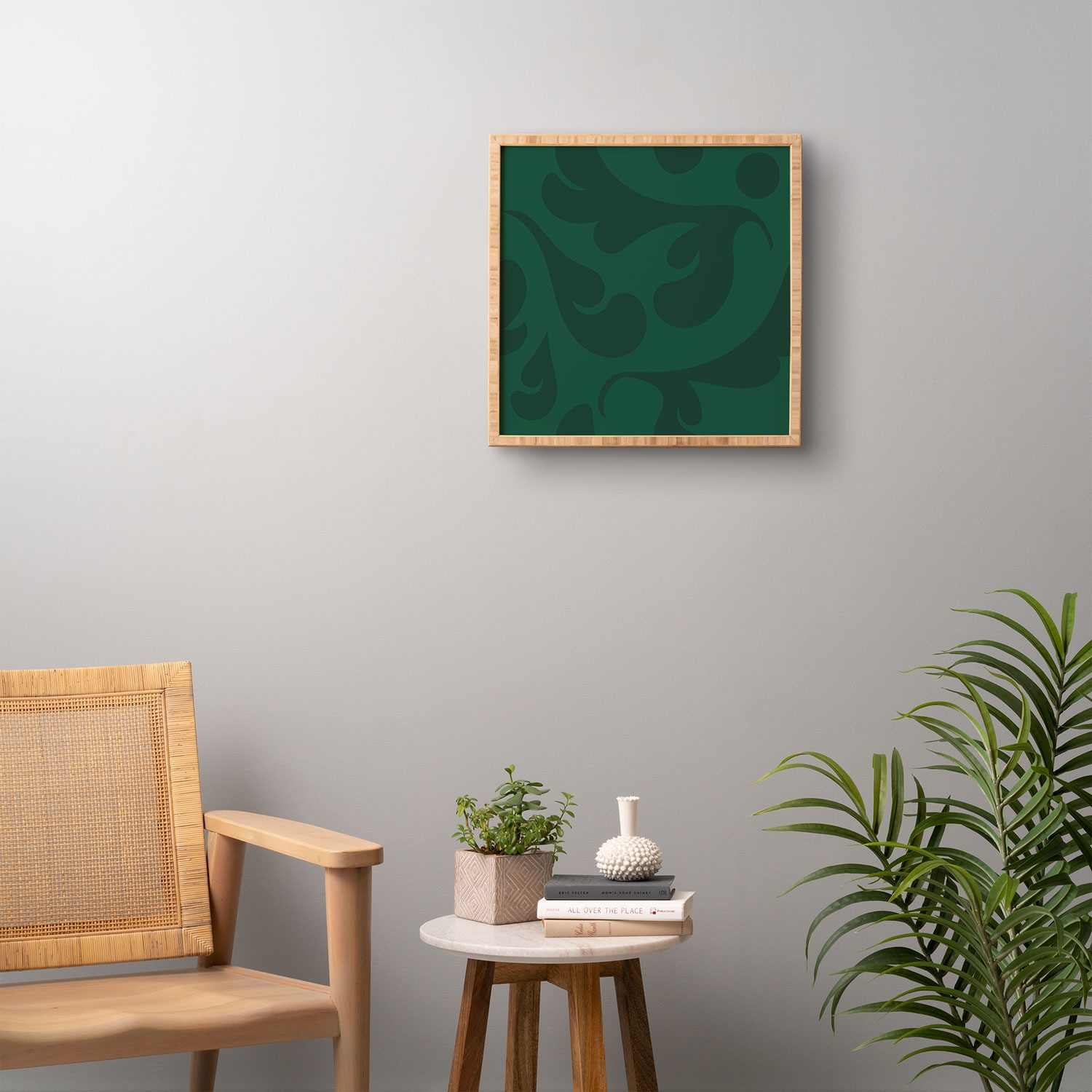 Playful Green by Camilla Foss - Framed Wall Art Basic White 20" x 20" - Image 3