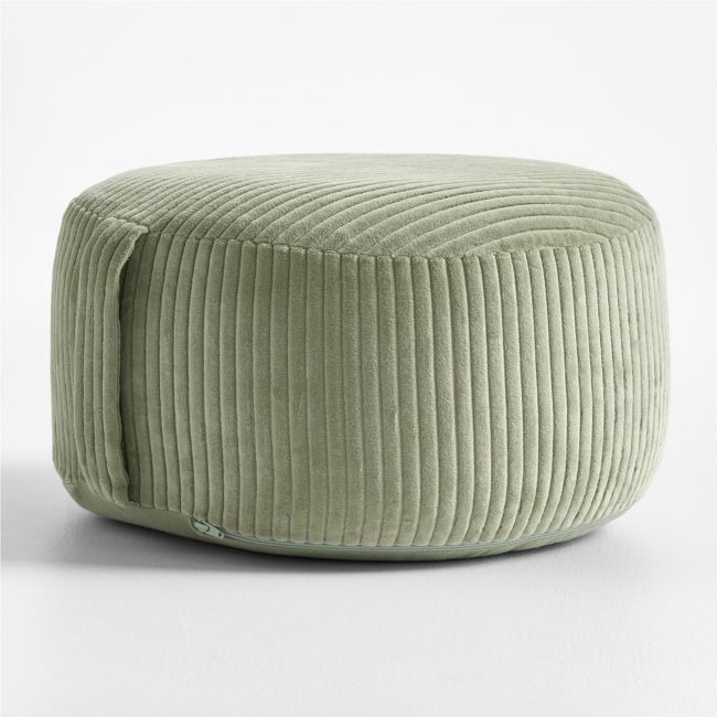 Verte Green Organic Cotton Velvet Corduroy Kids Floor Cushion - Image 0