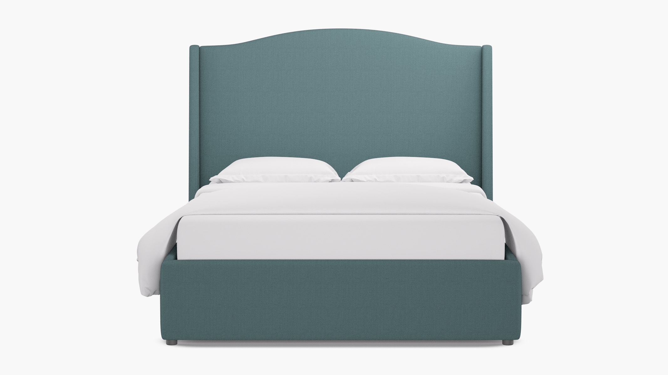Curved Wingback Bed, Seaglass Everyday Linen, King - Image 0