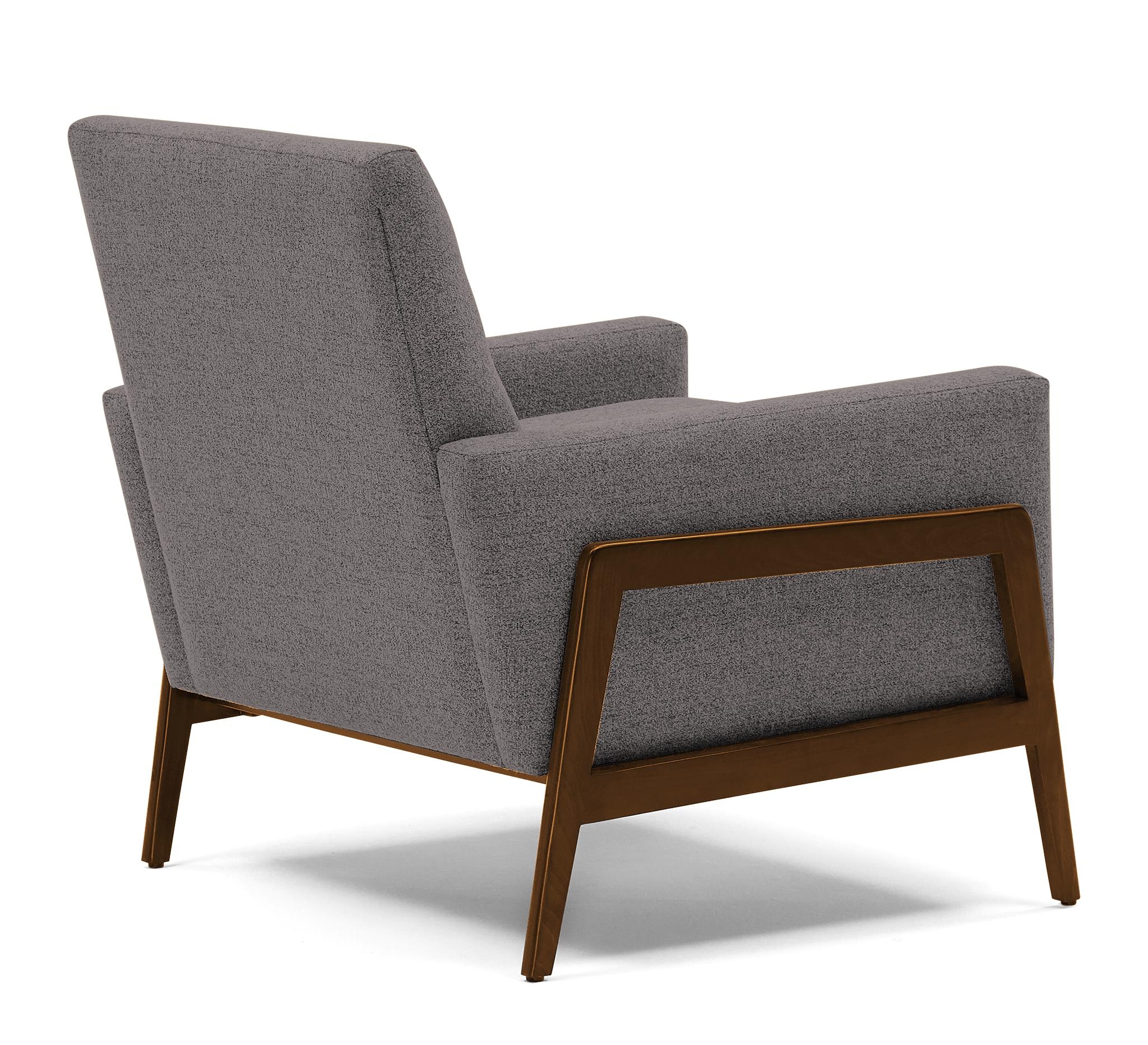 Gray Clyde Mid Century Modern Chair - Taylor Felt Grey - Mocha - Image 3