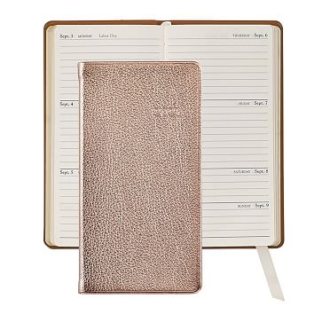Pocket Journal 2021 Datebook, Calfskin, Black Traditional Leather, 6" - Image 3