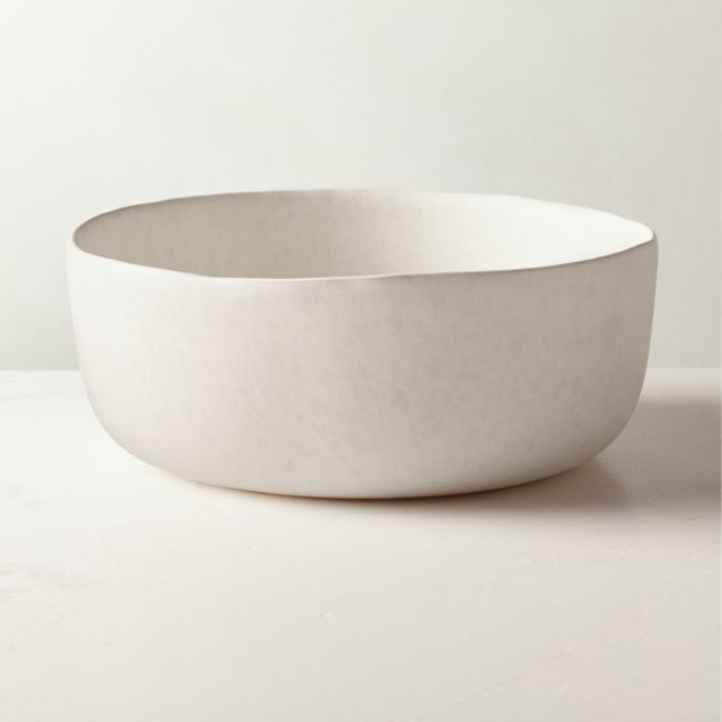 Drift White Serving Bowl with Reactive Glaze - Image 0