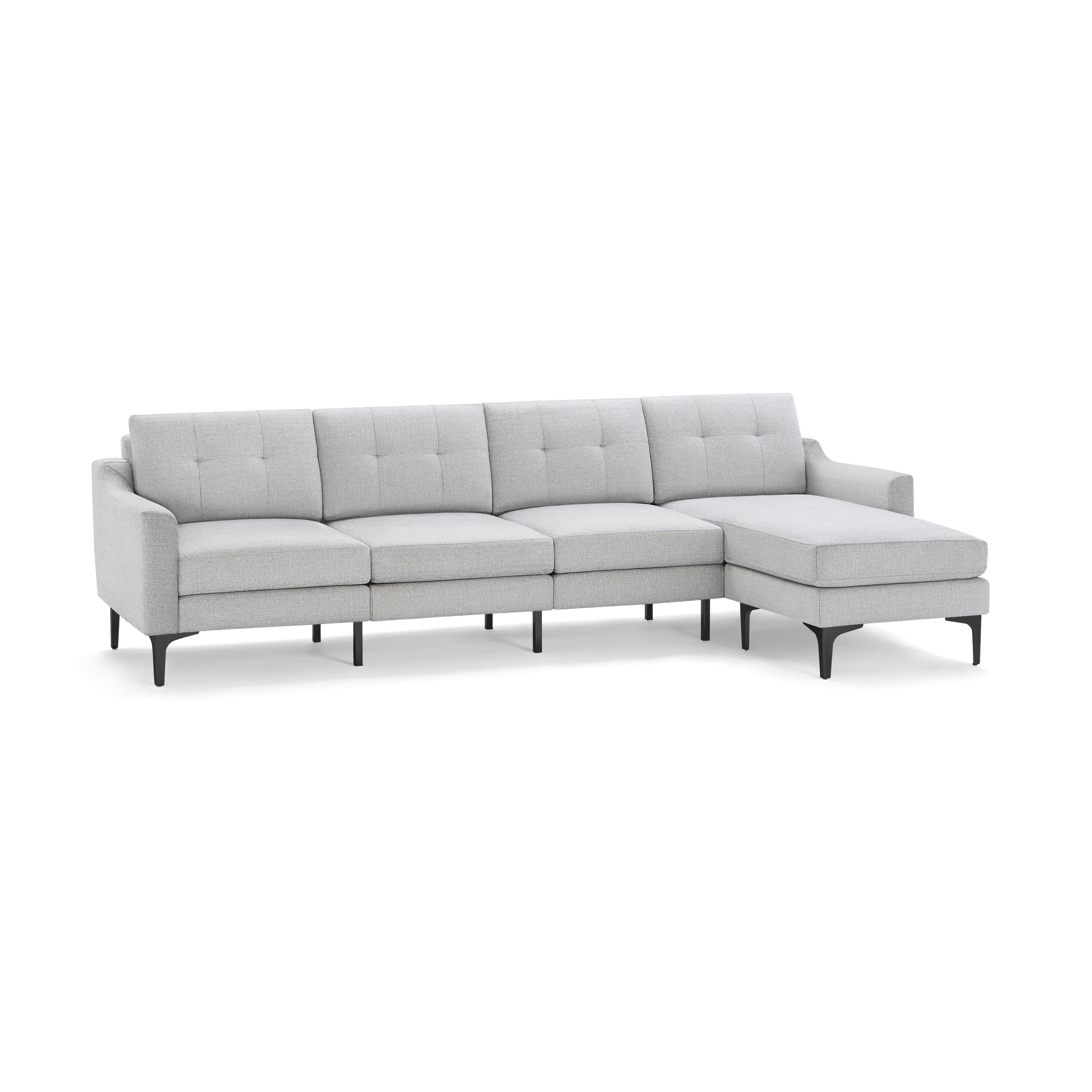 The Slope Nomad King Sectional Sofa in Crushed Gravel with Black Metal Legs - Image 0