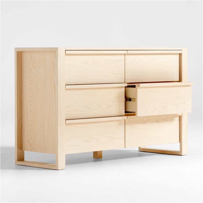 Gemini 55" Sunwashed Ash Wood 6-Drawer Wide Kids Dresser - Image 4