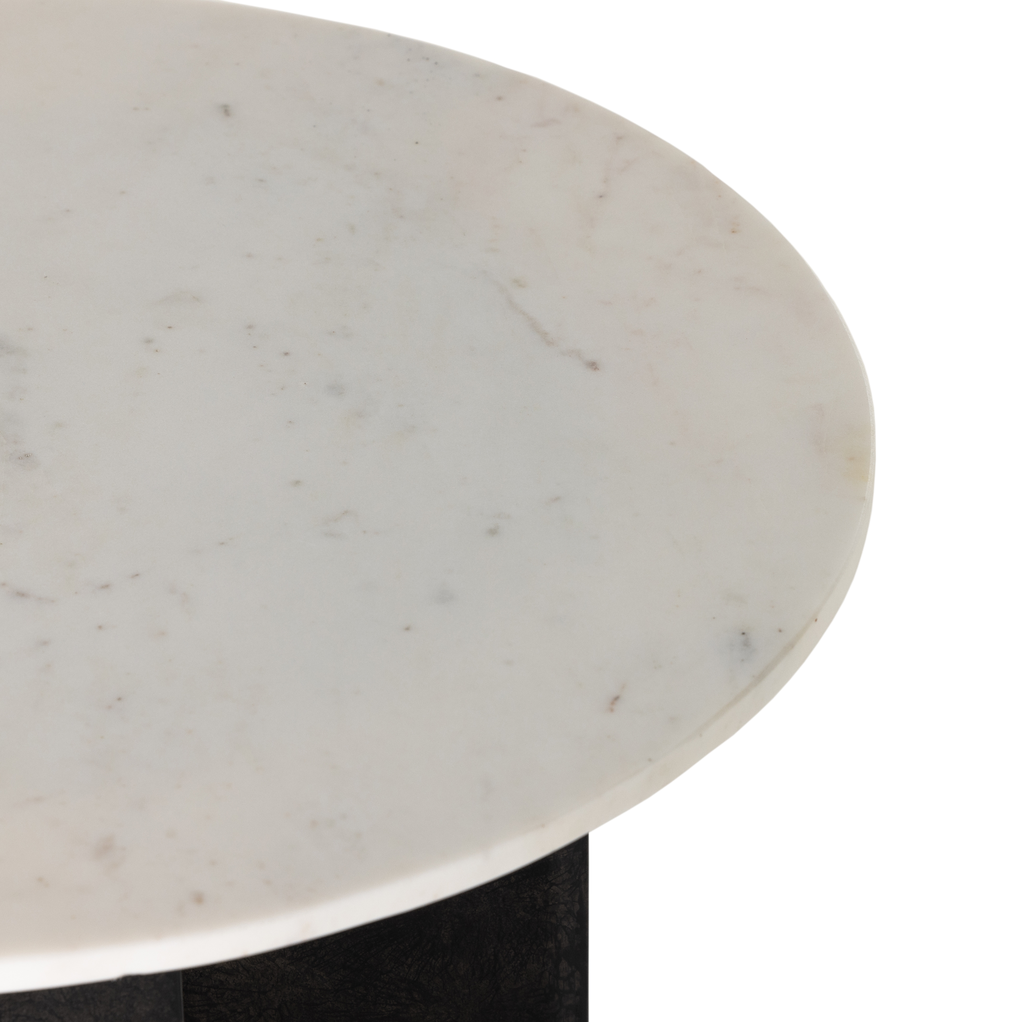 Terrell Round End Table-Plsh White - Image 8