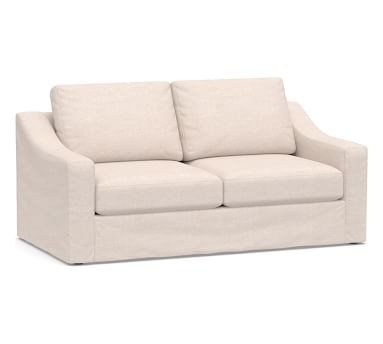 Big Sur Slope Arm Sofa Slipcover, Performance Boucle Oatmeal - Image 3