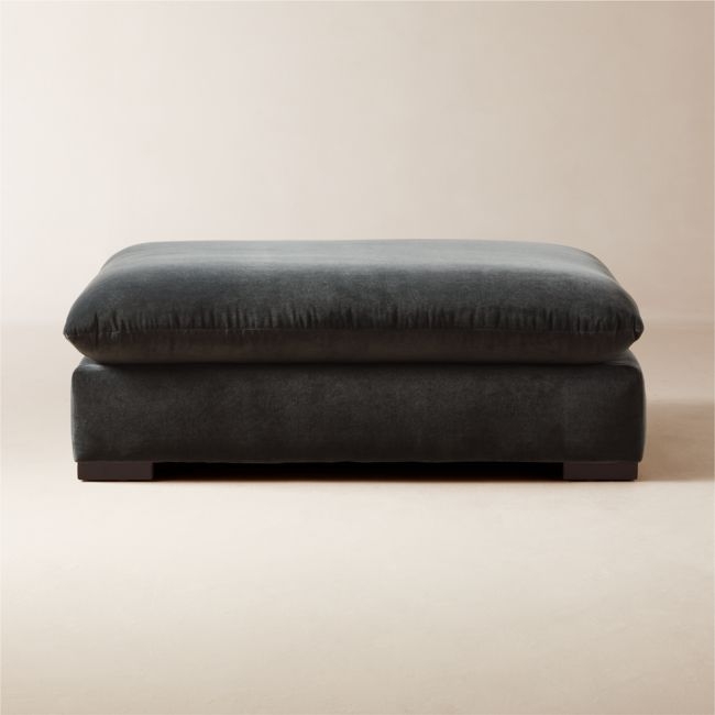 Deseo Charcoal Grey Performance Velvet Deep Depth Ottoman - Image 0