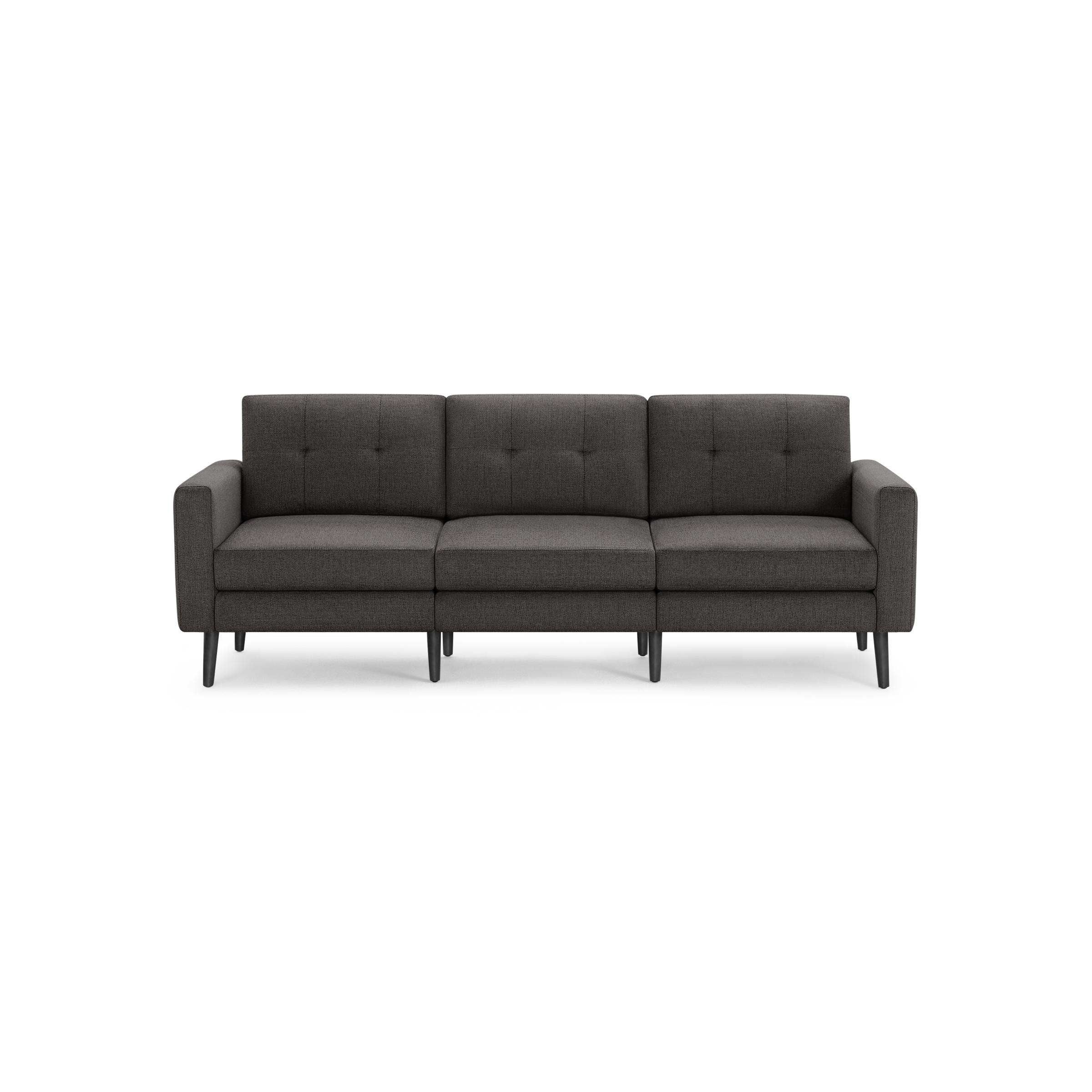 Nomad Sofa - Heather Charcoal - Performance Chenille / Ebony - Wood / Block - Image 0