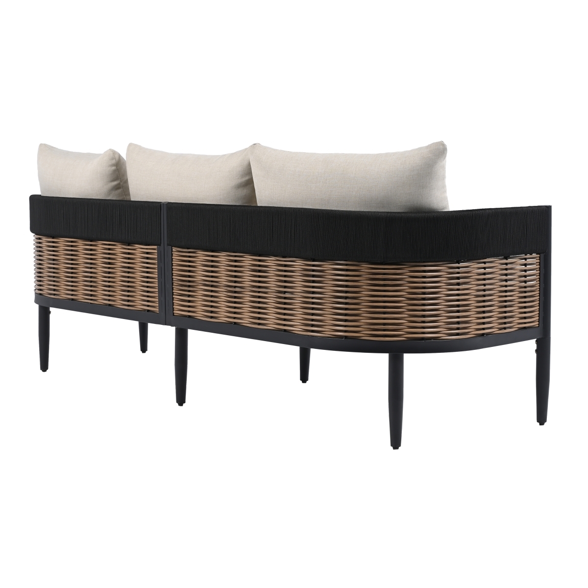 Harrison Indoor-Outdoor 3 Seater Sofa - Black/Taupe - Image 9