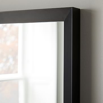 Thick Metal Frame Mirror, Rectangle, Brushed Nickel, 24X36in - Image 1