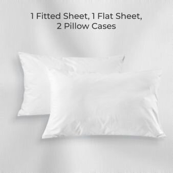 300 Thread Count Long Staple Combed 100% Cotton Bed Sheets, Satin Weave White Queen Sheet Set, Fits Mattress Upto 16 Inch DEEP Pocket - Image 0