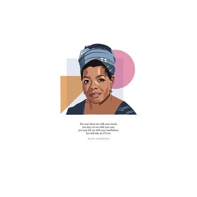 Maya Angelou Illustration by Holly Van Wyck - Wrapped Canvas Gallery-Wrapped Canvas Giclée - Image 0
