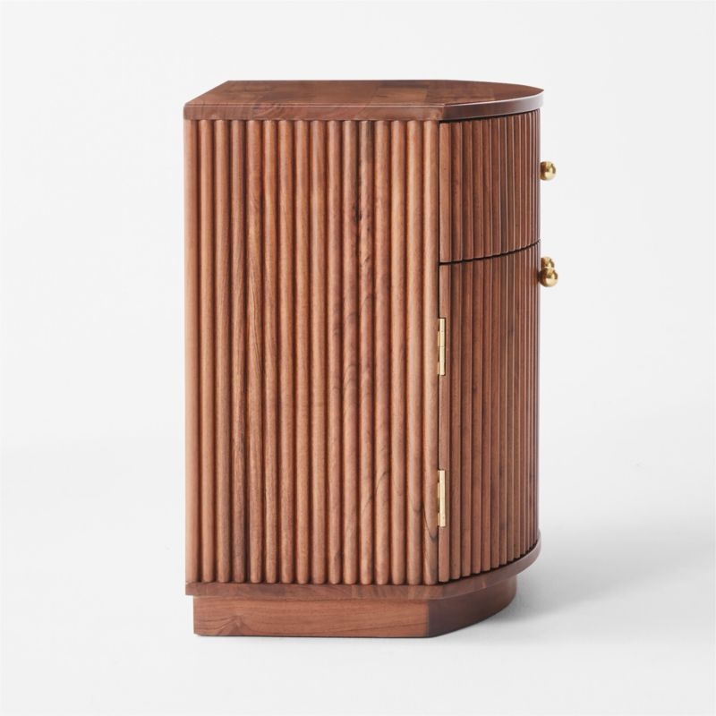 Cameo 20" Fluted Acacia Nightstand with Drawer - Image 3