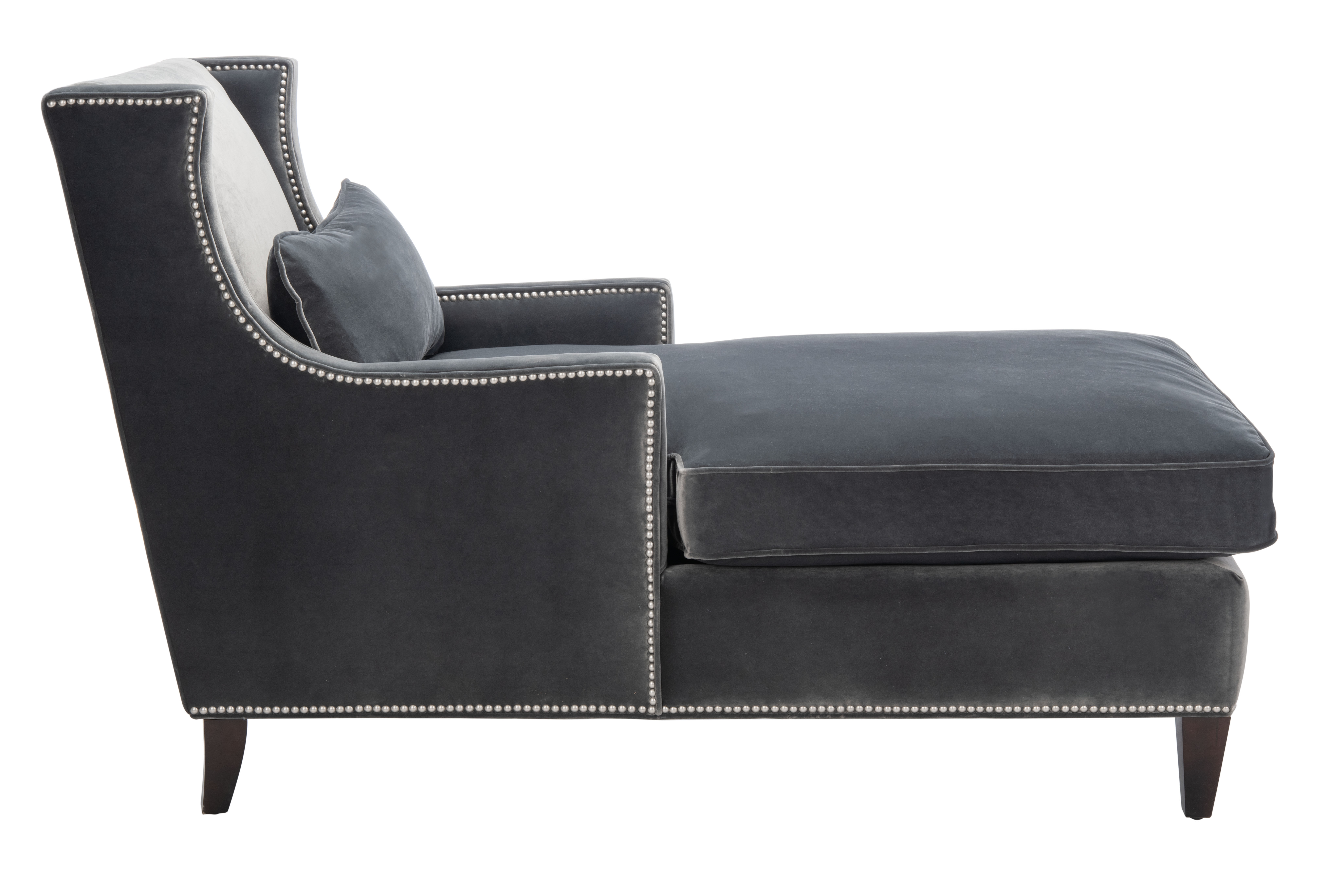 Vitali Studded Chaise - Charcoal - Arlo Home - Image 2