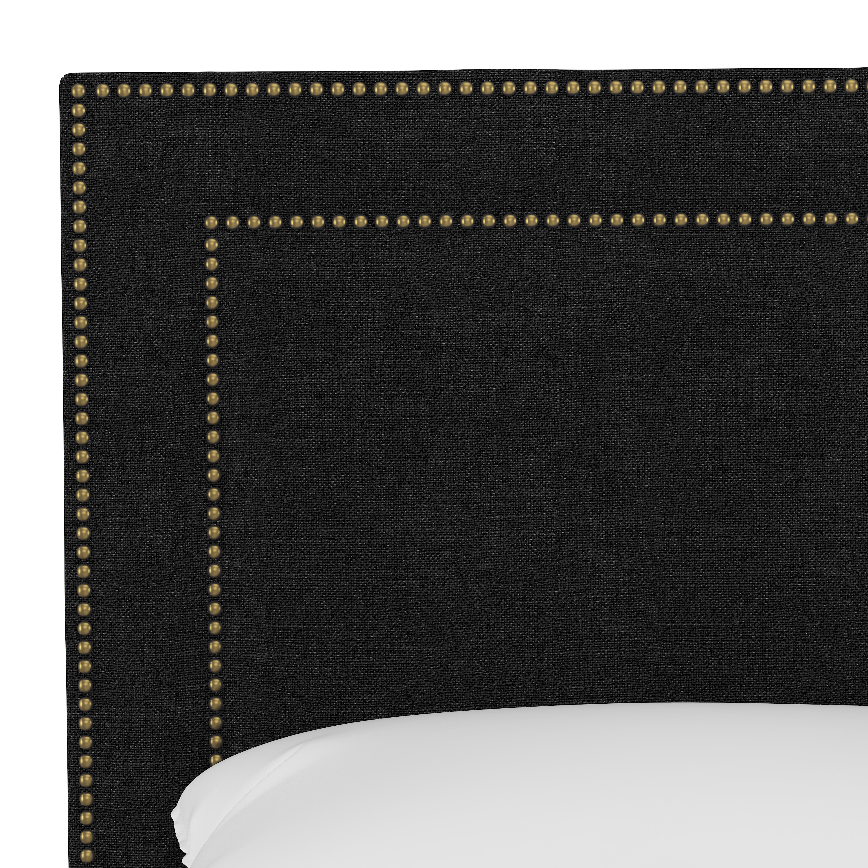 Williams Bed, Queen, Caviar, Brass Nailheads - Image 3