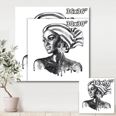 FDP35698_Portrait Of African American Woman XII - Modern Canvas Wall Art Print - Image 0