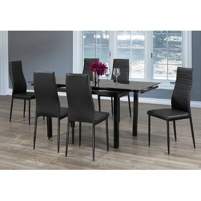 Dining  Tempered Black Glass Table Top With Black Legs - Image 0