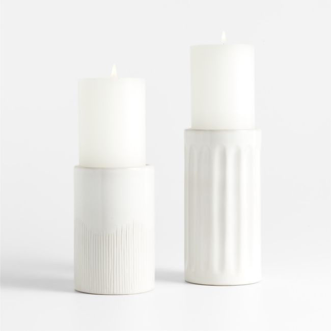 Dover Stoneware Taper Candle Holders, Set of 2 - Image 0