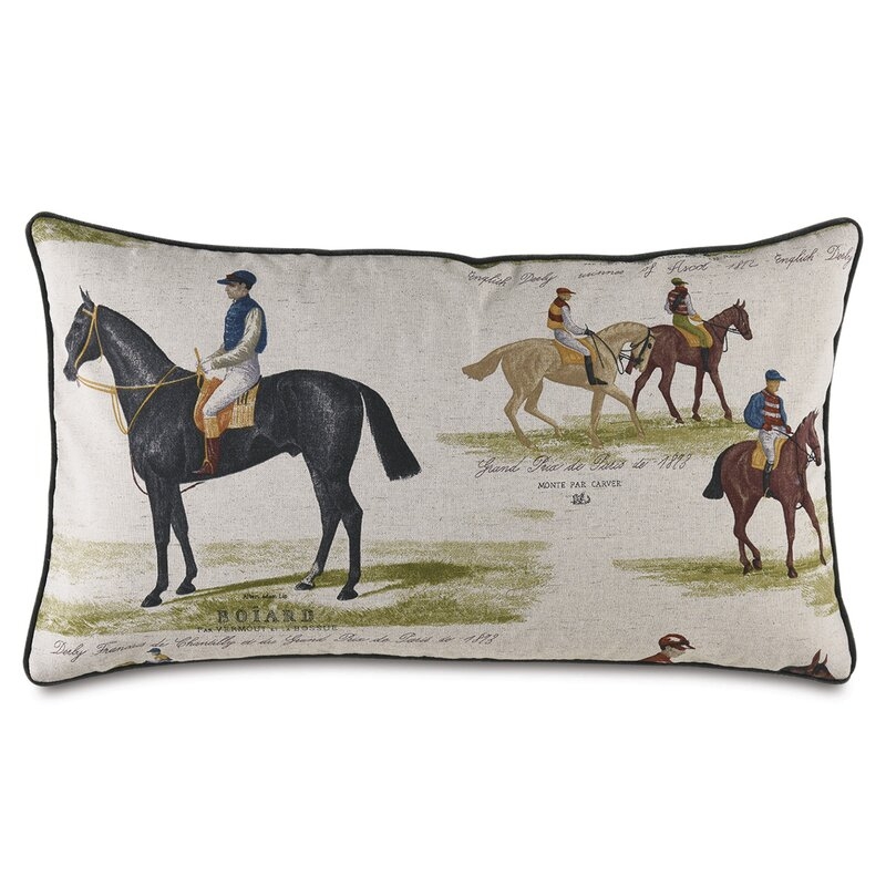 Eastern Accents Equestrian Jockey Horse Lumbar Pillow Cover & Insert - Image 0