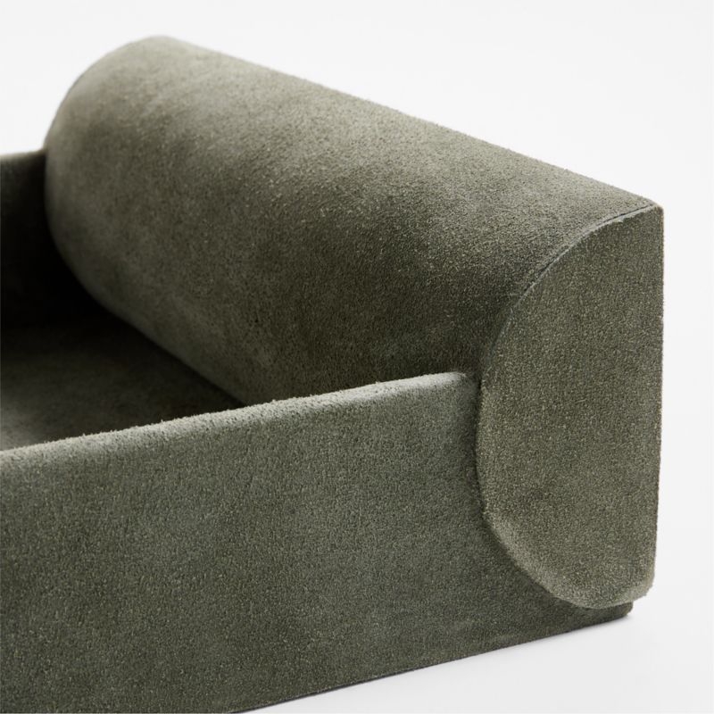 Ruff Green Suede Decorative Tray 12" by Brigette Romanek - Image 4