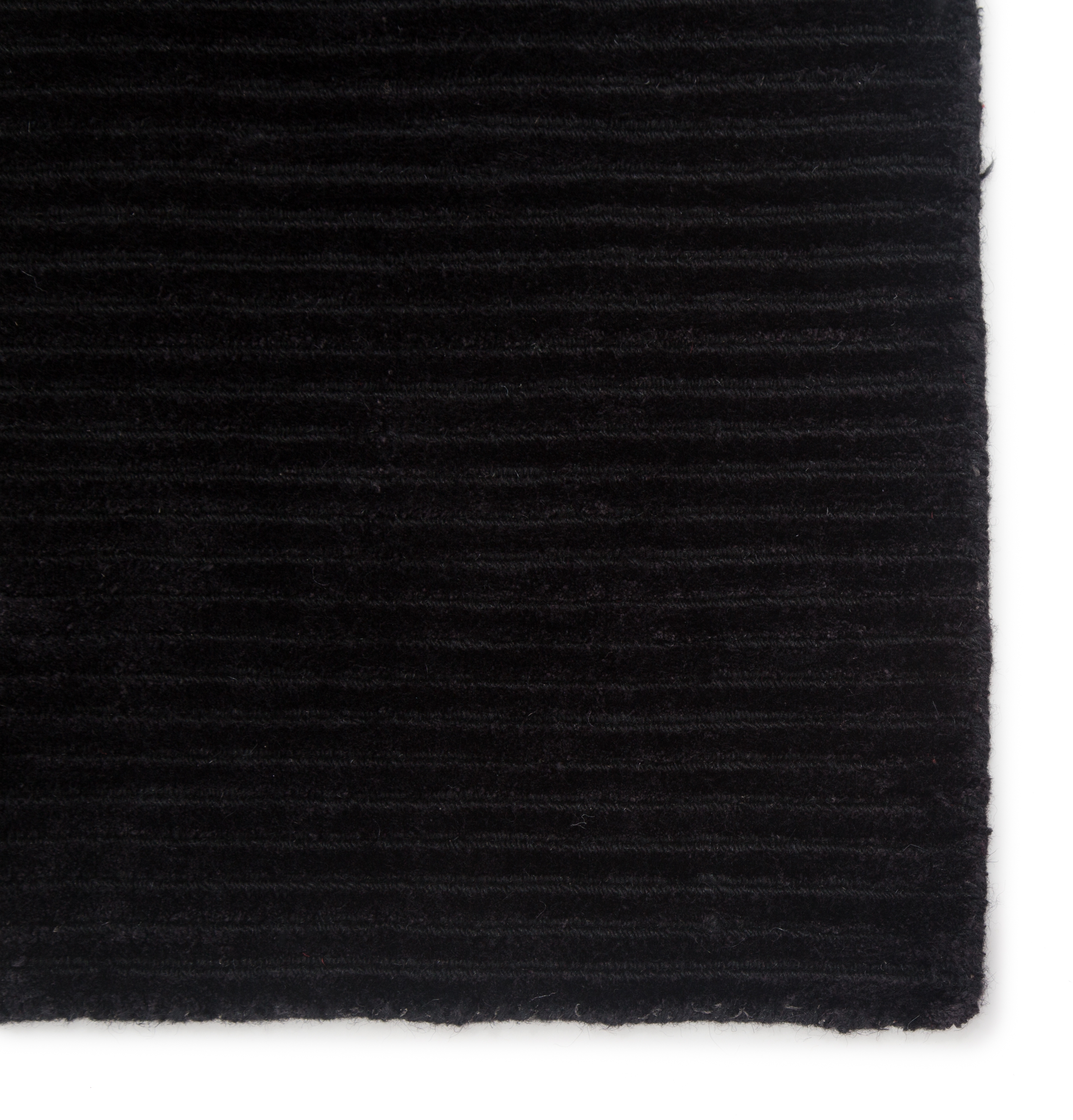 Basis Handmade Solid Black Runner Rug (2'6"X8') - Image 3