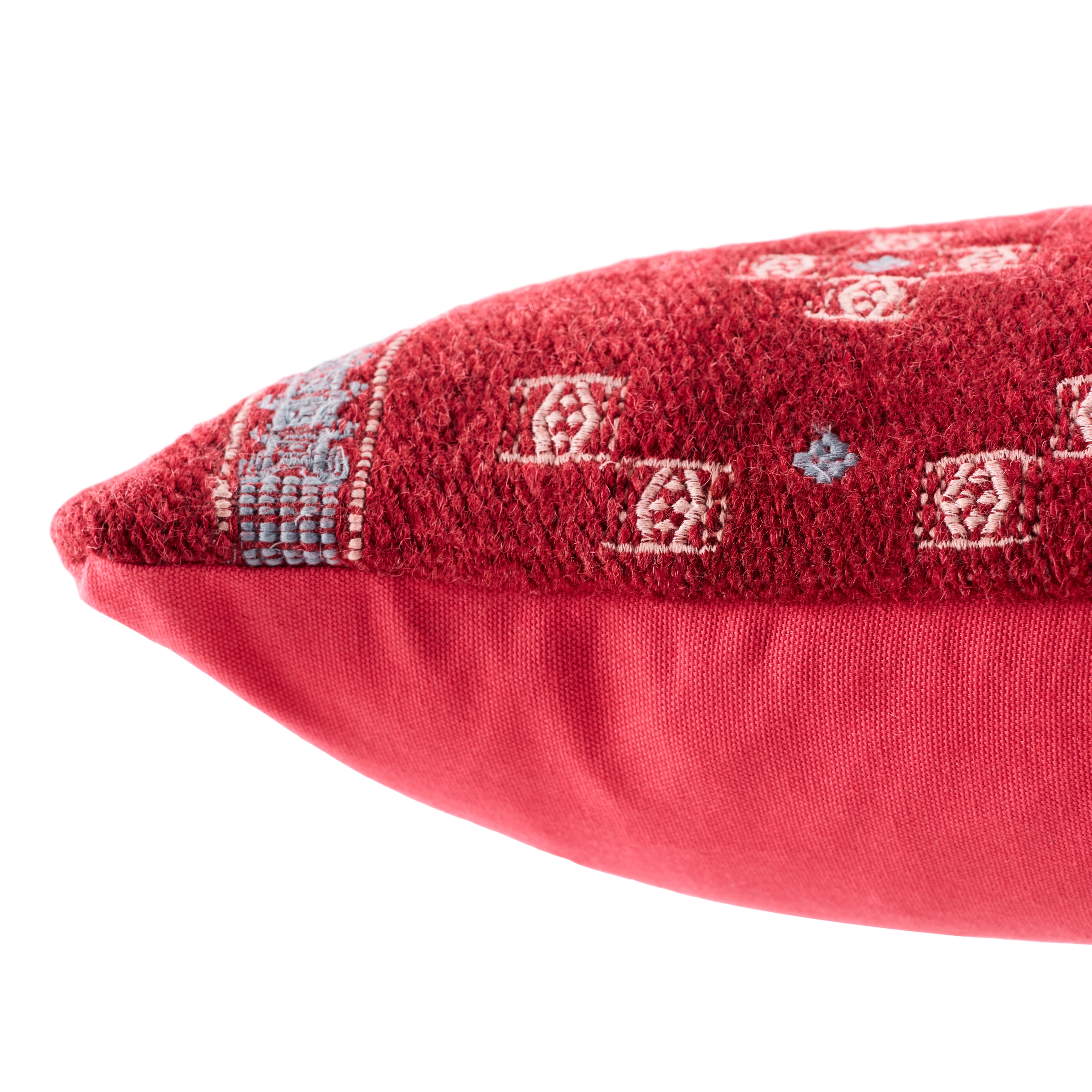Katara Extra Long Lumbar Pillow, Red, 48" x 13" - Image 2