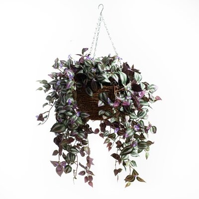 Wandering View Artificial Plant In Round Grapevine Hanging Basket - Image 0