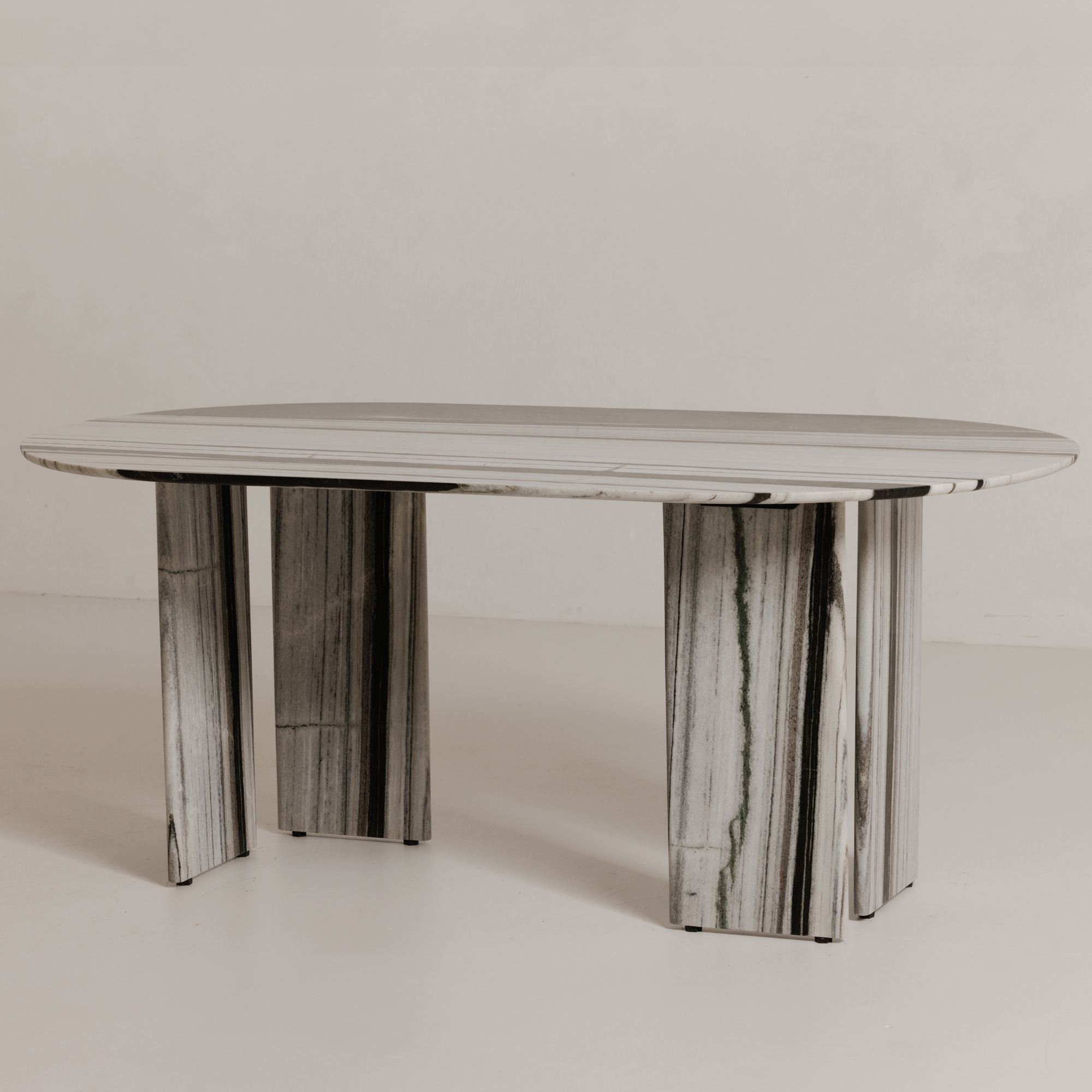 Celia Oval Dining Table Panda Marble - Image 9