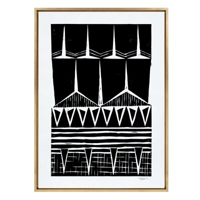 'Modern Tribal Block Print' by Statement Goods - Floater Frame Painting Print on Canvas - Image 0