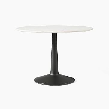 Liv Marble Round Dining Table, White Marble, White - Image 2