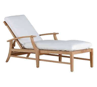 Astola Single Outdoor Chaise Cushions, Sunbrella(R) - Solid; Heather Gray - Image 0