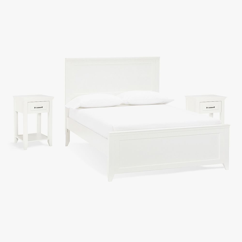 Hampton Classic Bed + 2 Nightstand, Full, Simply White - Image 0