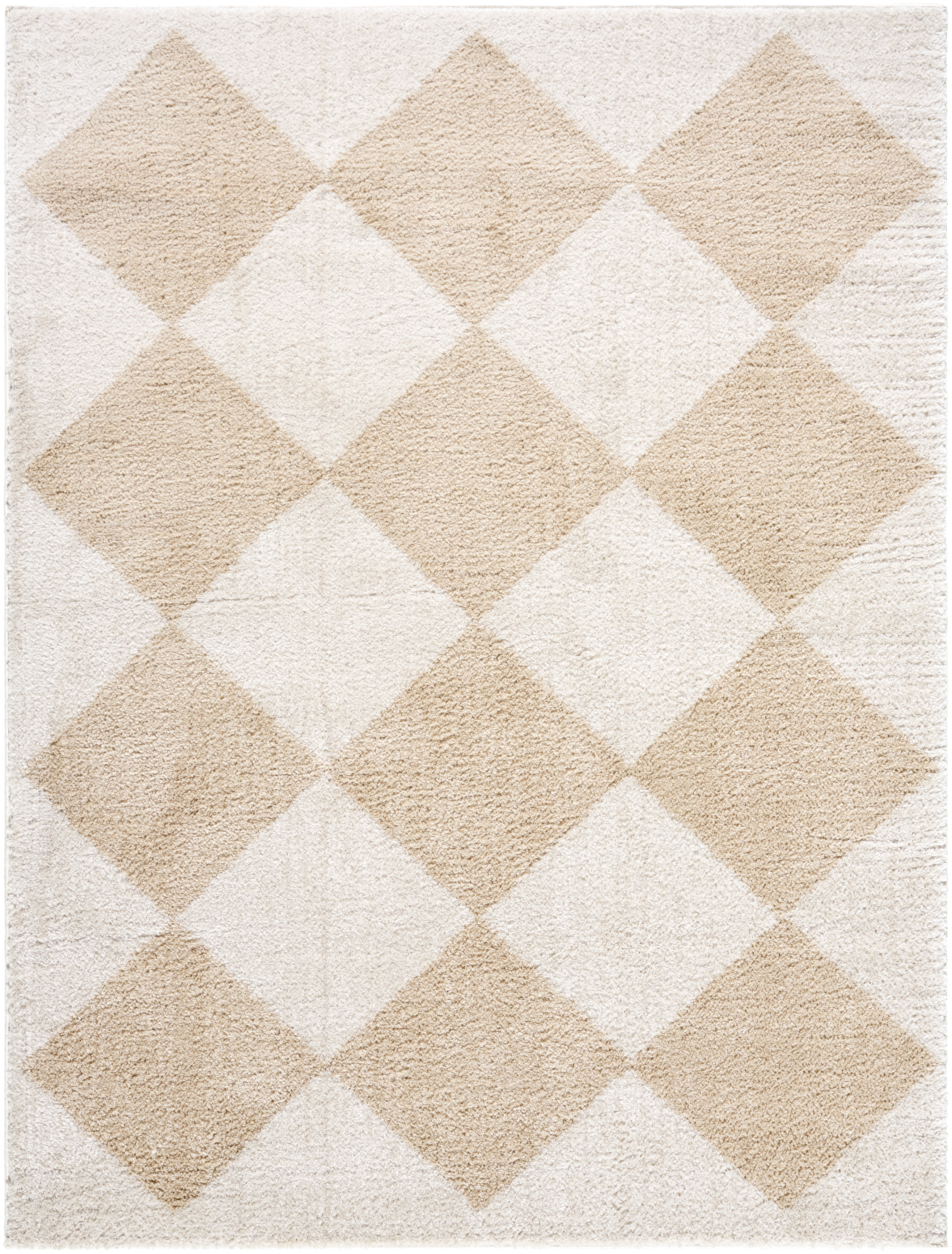 Fossay Shag Beige Indoor 6'7" x 9' Machine Woven Rug - Image 0