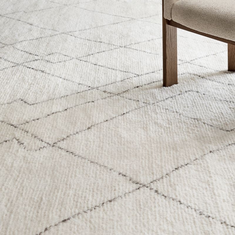 Tangier Wool Hand-Knotted Silver Handwoven Area Rug 9'x12' - Image 1