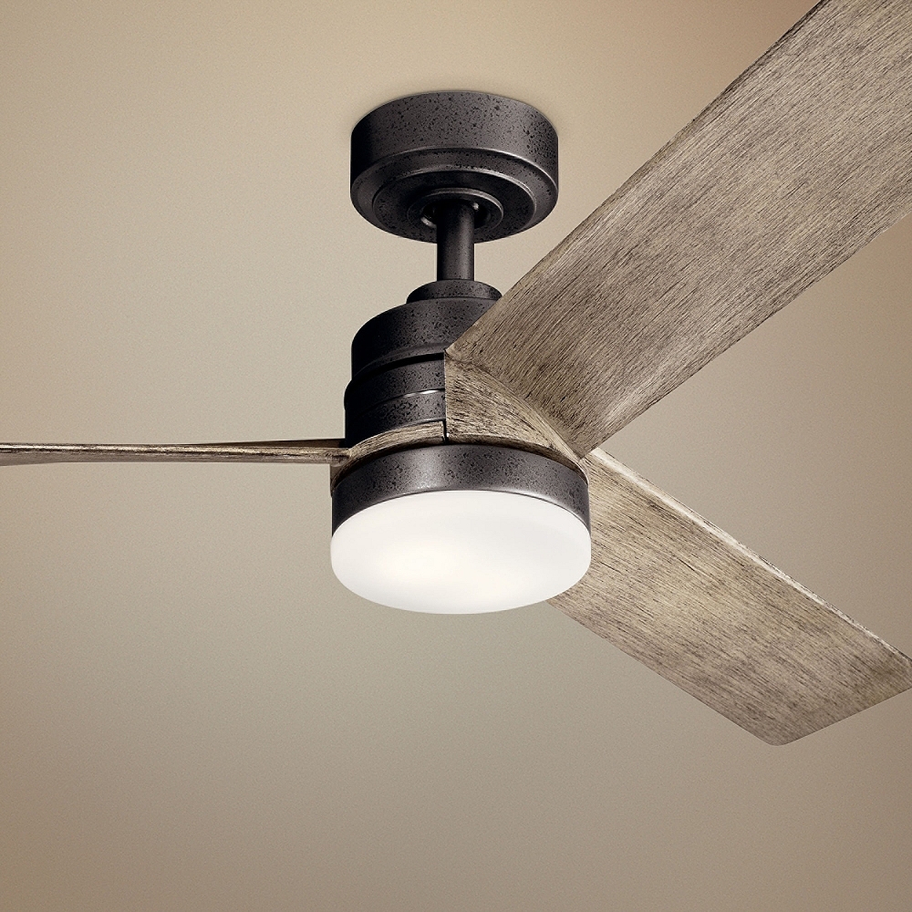 52" Kichler Spyn Anvil Iron LED Ceiling Fan - Style # 65E99 - Image 1