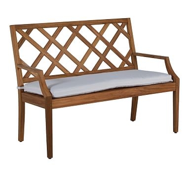 Kesao 50" Bench Cushion, Sunbrella(R) - Outdoor Linen; Navy - Image 0