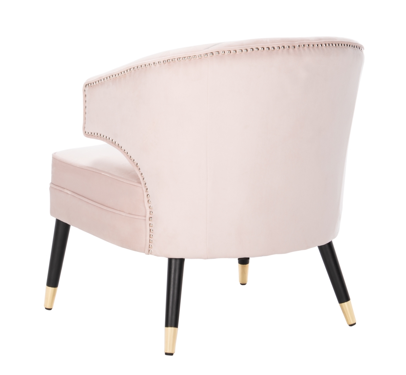Stazia Wingback Accent Chair - Blush / Black - Safavieh - Image 8