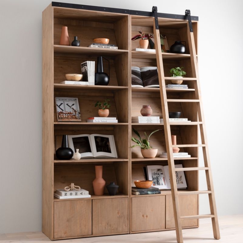 Natasha Solid Pine Wood Bookcase with Shelves - Image 1